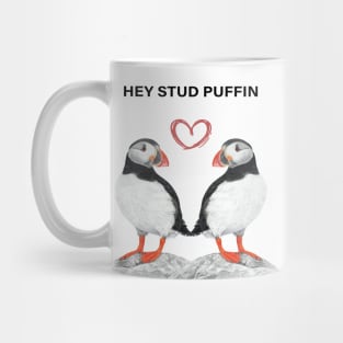 Stud Puffin - Stud muffin - Puffin couple - Puffin art - couple art - bedroom art - Puffin lovers Mug